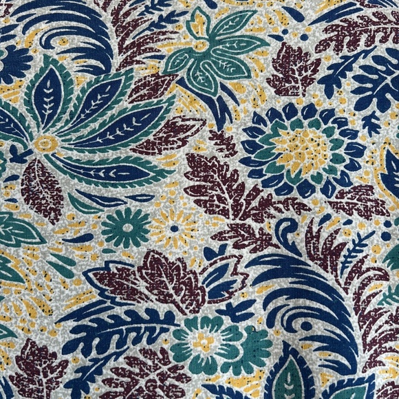 Peruvian Connection size XXL tee shirt midi dress cream blue floral house dress - Picture 10 of 12